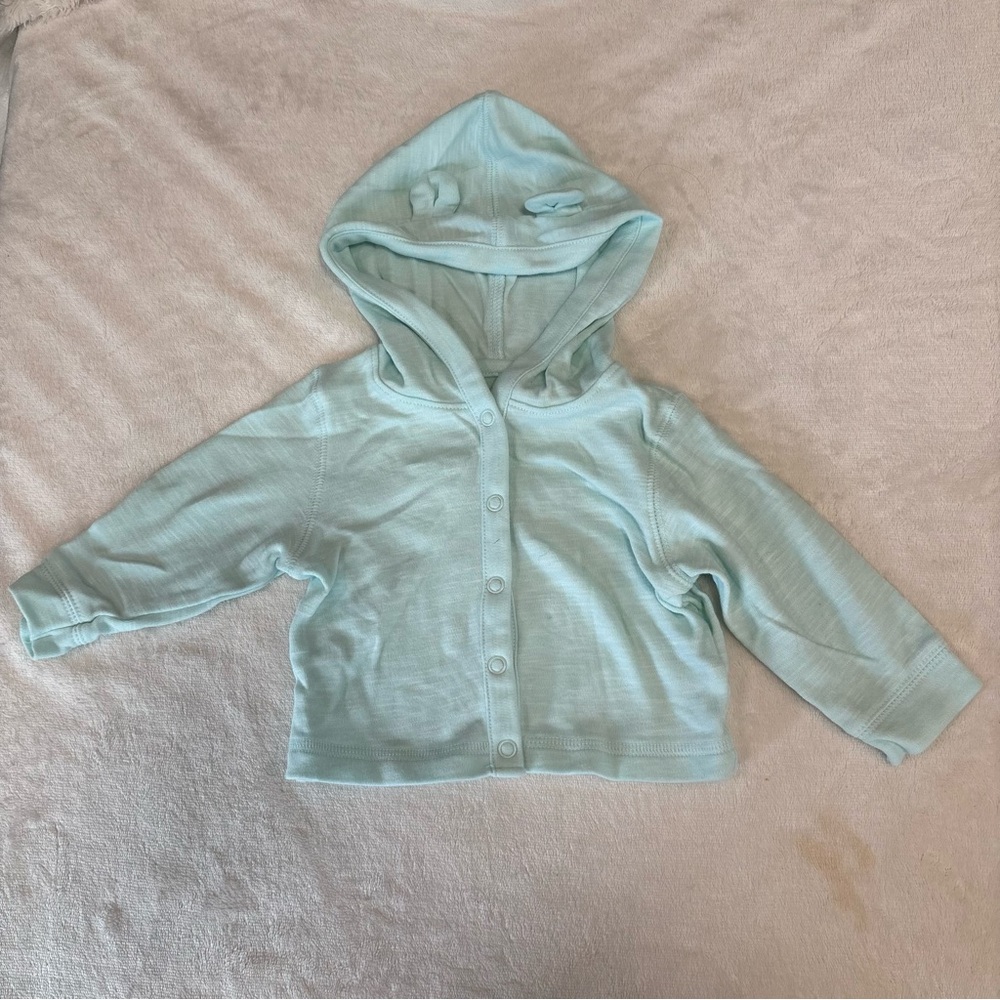 Jumping beans hooded sweatshirt 3 months teal blue baby boy or girl